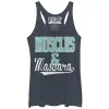 Women's CHIN UP Sporty Muscles and Mascara Racerback Tank Top sold by Chin Up Apparel