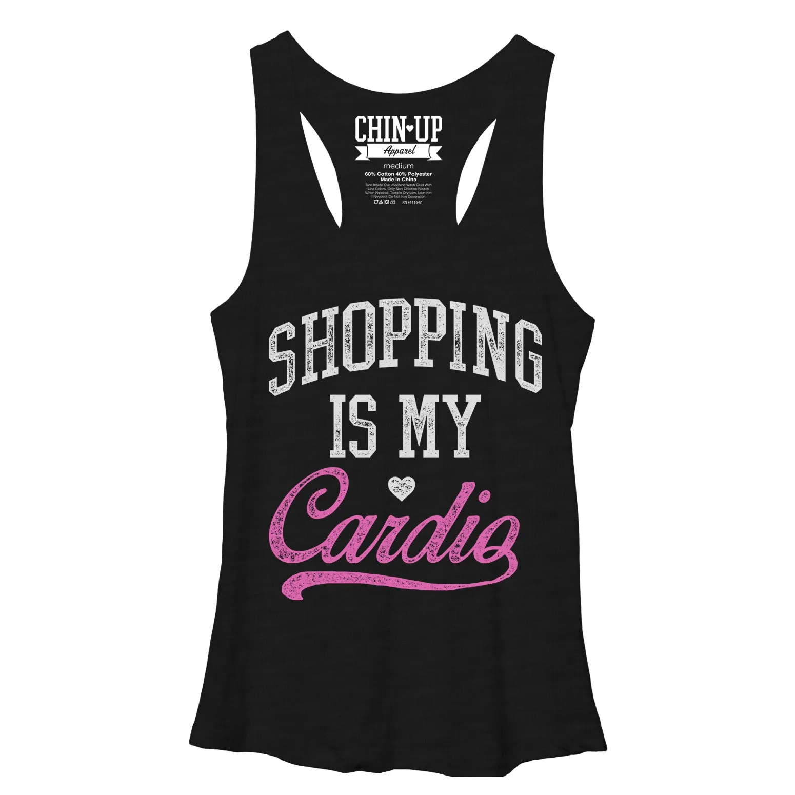 Women's CHIN UP Love to Shop Racerback Tank Top sold by Chin Up Apparel