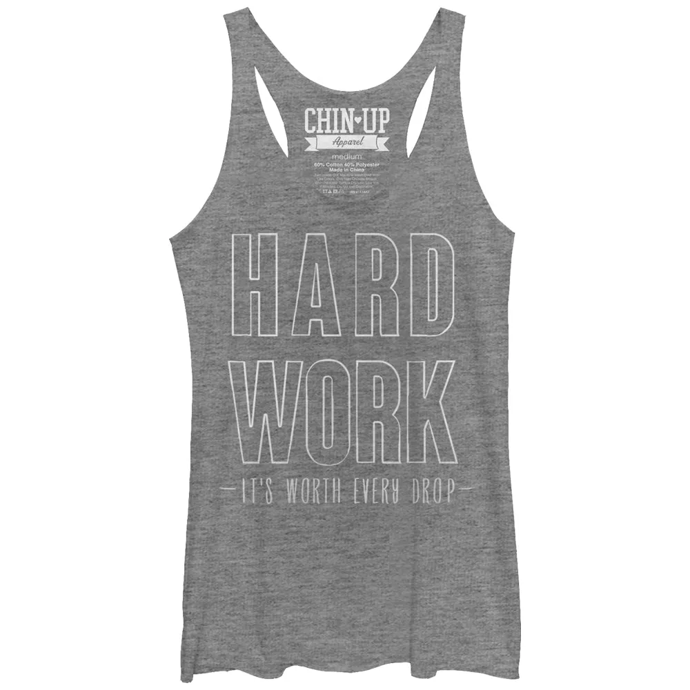 Women's CHIN UP Hard Work Racerback Tank Top sold by Chin Up Apparel