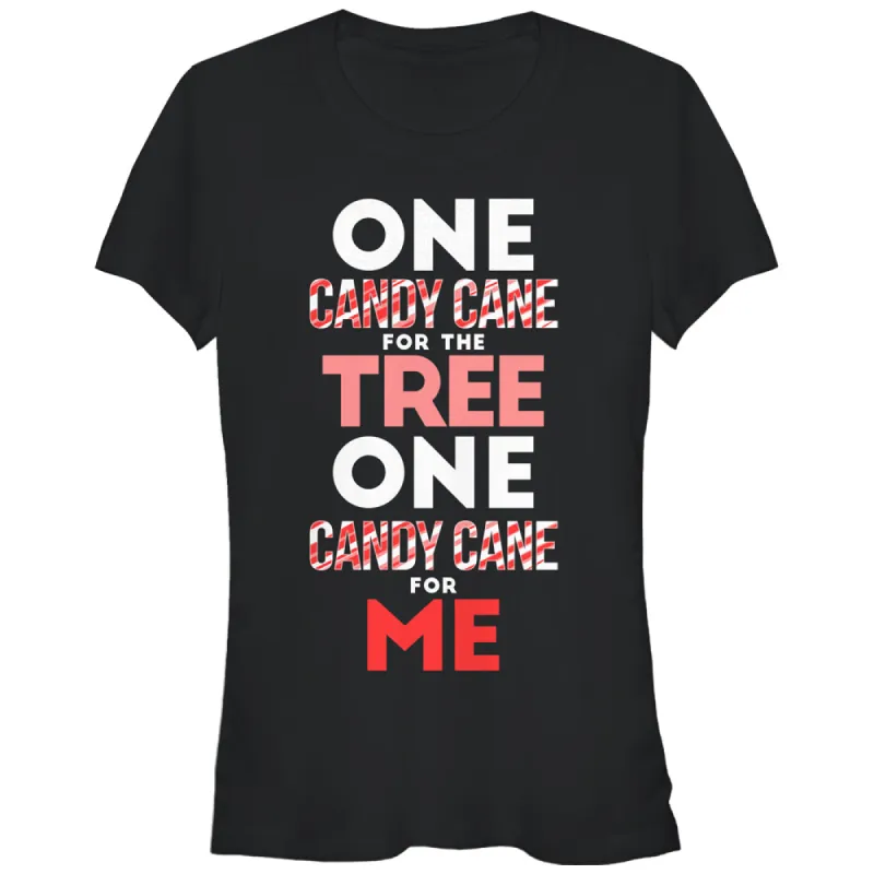 Junior's CHIN UP Christmas Candy Cane for Me T-Shirt sold by Chin Up Apparel