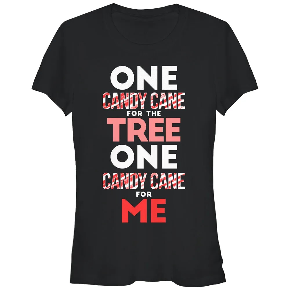 Junior's CHIN UP Christmas Candy Cane for Me T-Shirt sold by Chin Up Apparel
