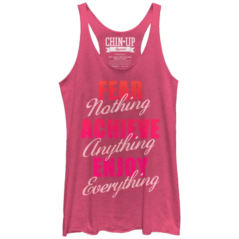 Women's CHIN UP Fear Nothing Racerback Tank Top sold by Chin Up Apparel