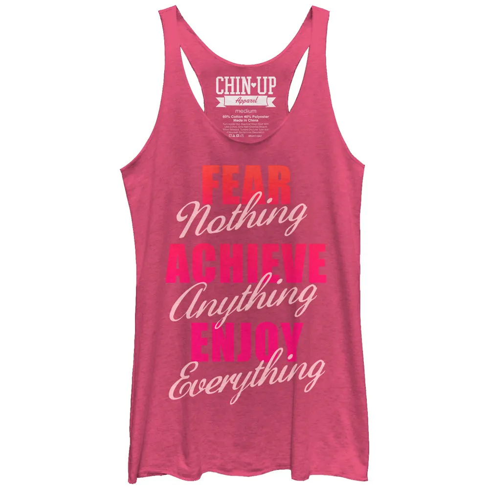 Women's CHIN UP Fear Nothing Racerback Tank Top sold by Chin Up Apparel