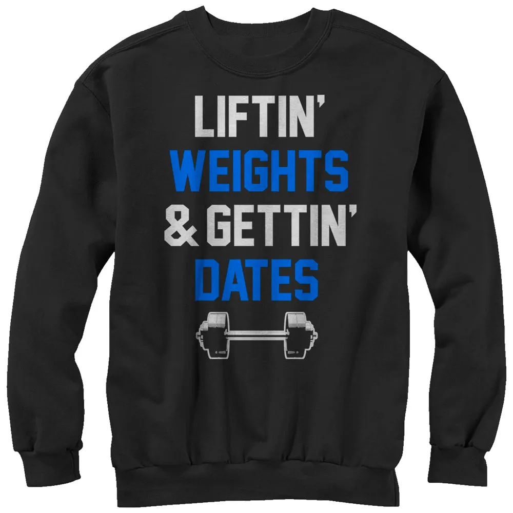 Men's CHIN UP Lifting Weights Getting Dates Sweatshirt sold by Chin Up Apparel