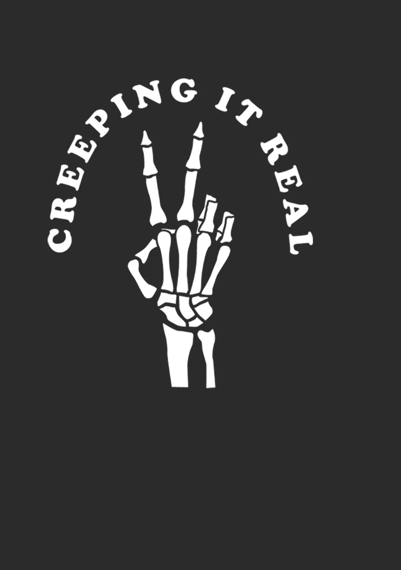 Women's CHIN UP Halloween Creepin' Real Skeleton T-Shirt sold by Chin Up Apparel product image thumbnail 2