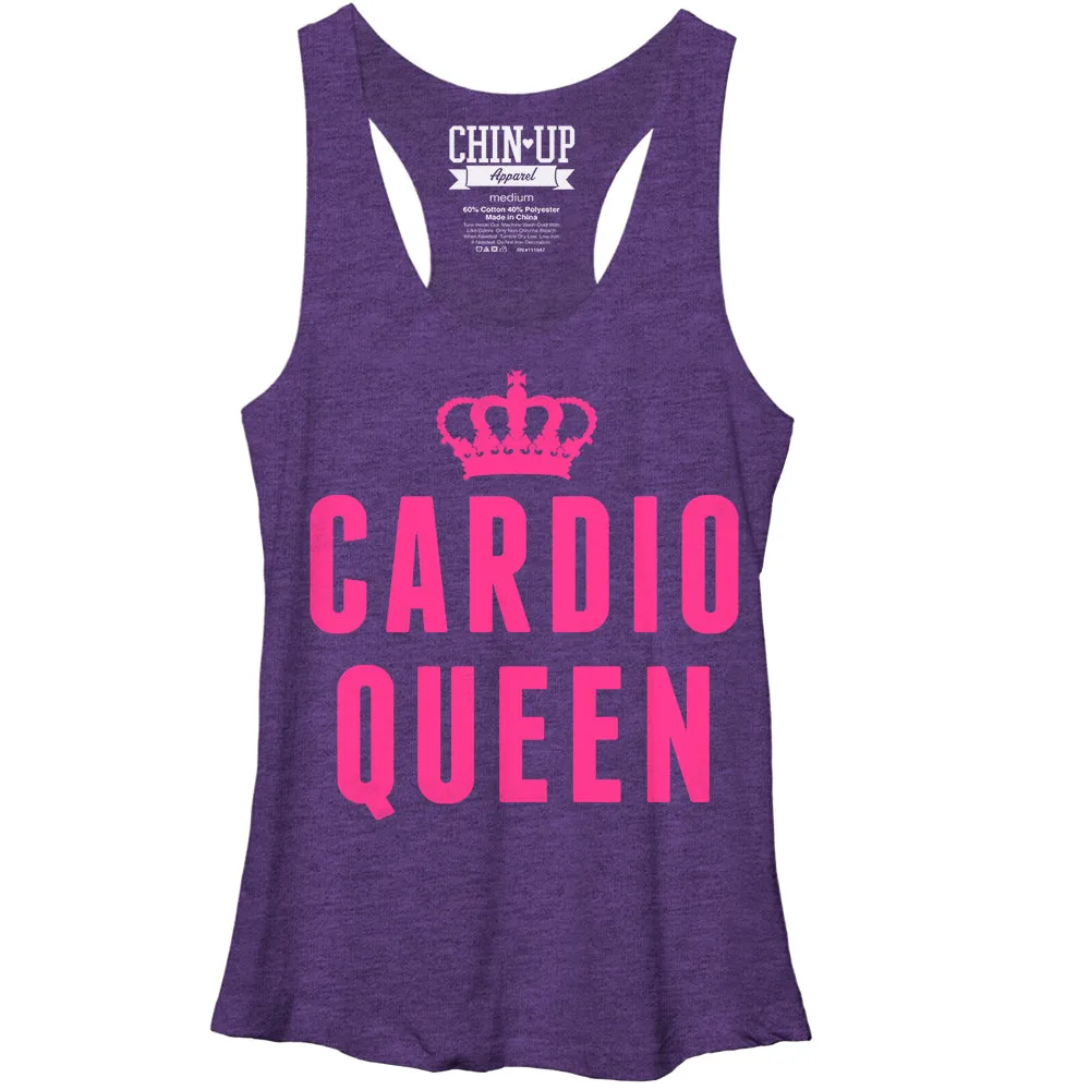 Women's CHIN UP Cardio Queen Racerback Tank Top sold by Chin Up Apparel
