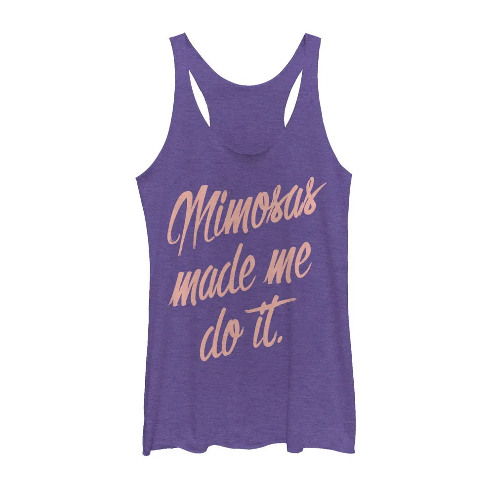 Women's CHIN UP Mimosas Made Me Racerback Tank Top sold by Chin Up Apparel