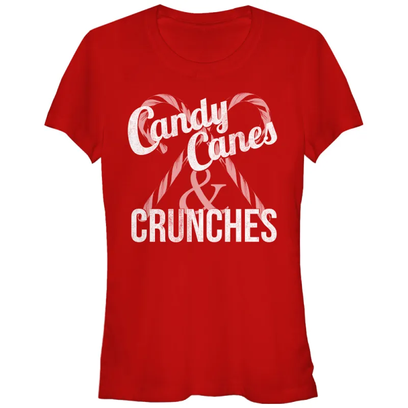 Junior's CHIN UP Christmas Candy Canes and Crunches T-Shirt sold by Chin Up Apparel