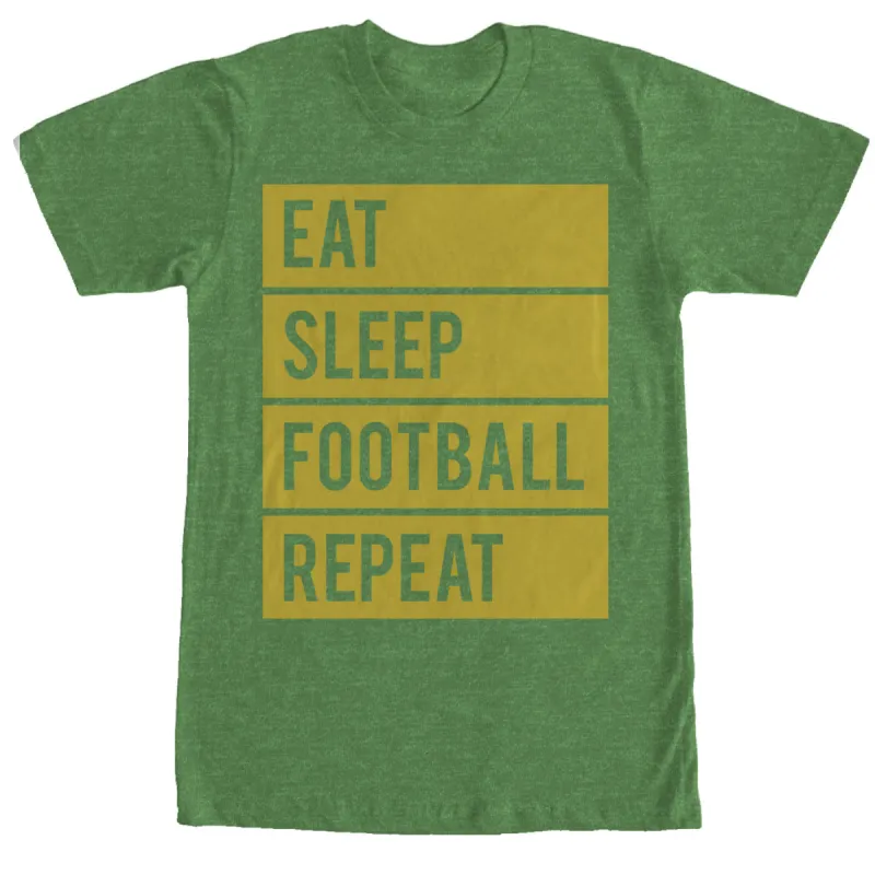 Men's CHIN UP Eat Sleep Football Repeat T-Shirt sold by Chin Up Apparel