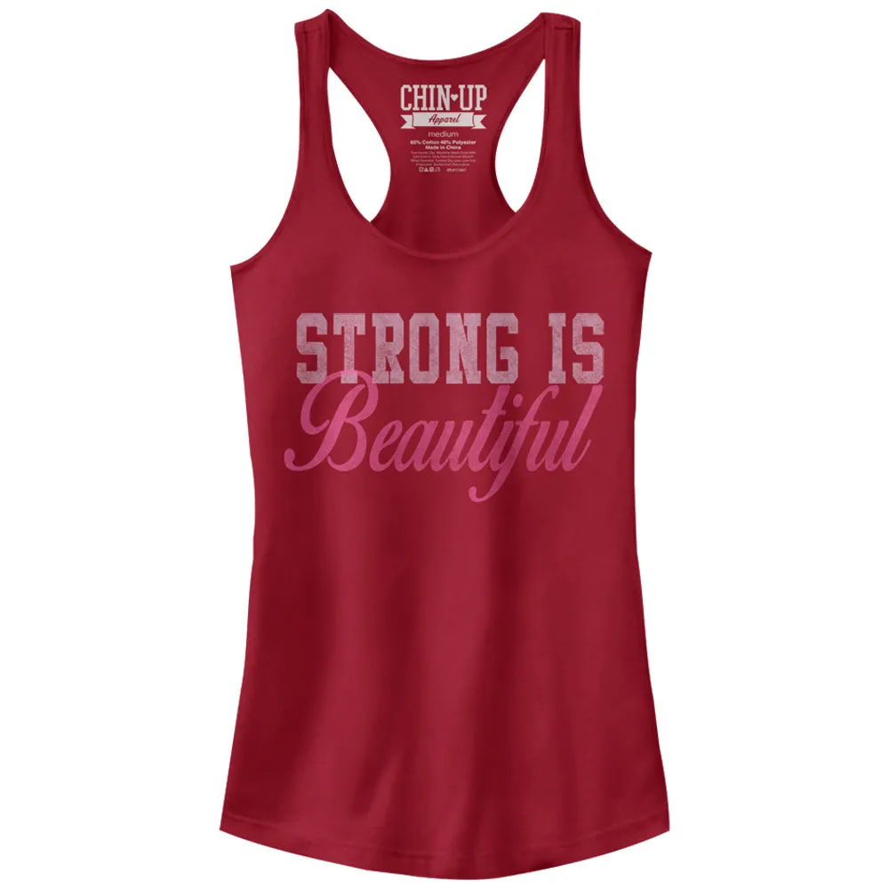 Junior's CHIN UP Strong is Beautiful Racerback Tank Top sold by Chin Up Apparel