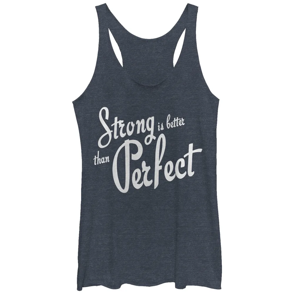 Women's CHIN UP Strong is Better than Perfect Racerback Tank Top sold by Chin Up Apparel