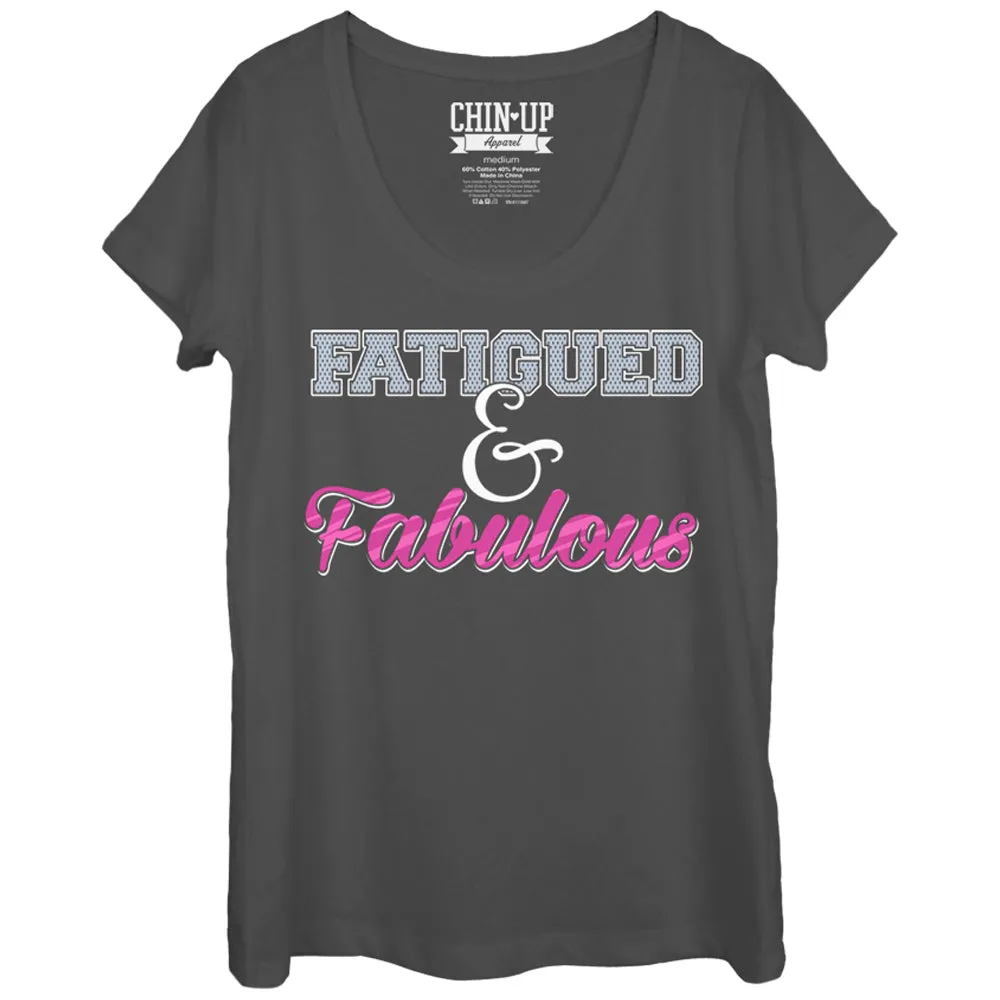 Women's CHIN UP Fatigued and Fabulous Scoop Neck sold by Chin Up Apparel