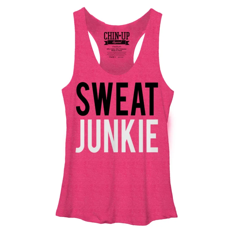 Women's CHIN UP Sweat Junkie Racerback Tank Top sold by Chin Up Apparel