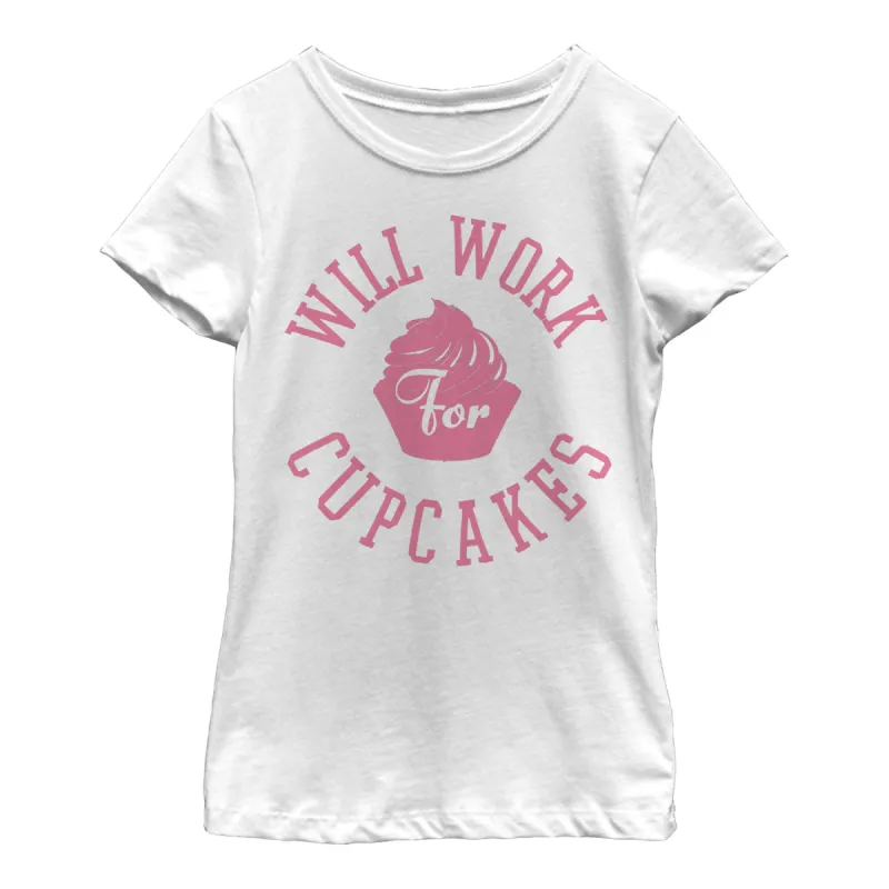 Girl's CHIN UP Will Work for Cupcakes T-Shirt sold by Chin Up Apparel