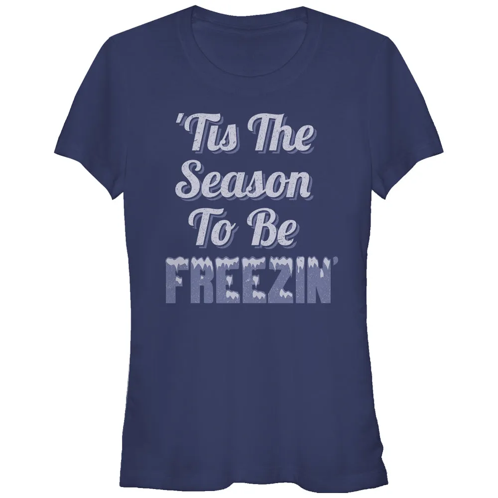 Junior's CHIN UP Season to Be Freezing T-Shirt sold by Chin Up Apparel