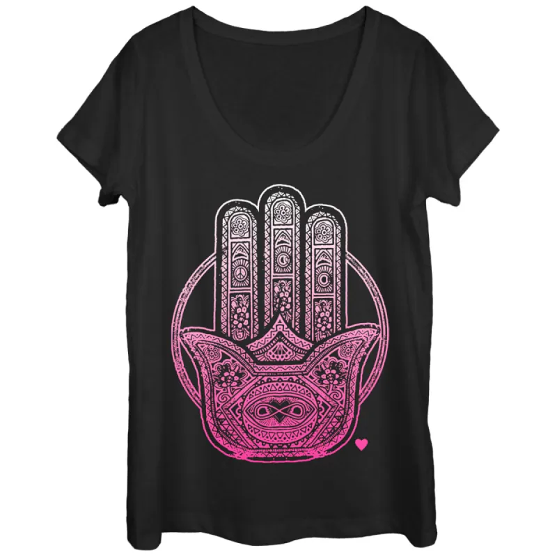 Women's CHIN UP Henna Hamsa Scoop Neck sold by Chin Up Apparel