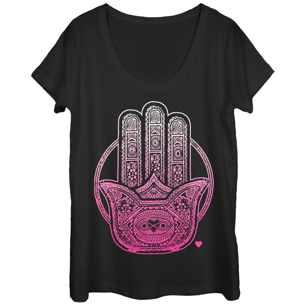 Women's CHIN UP Henna Hamsa Scoop Neck sold by Chin Up Apparel