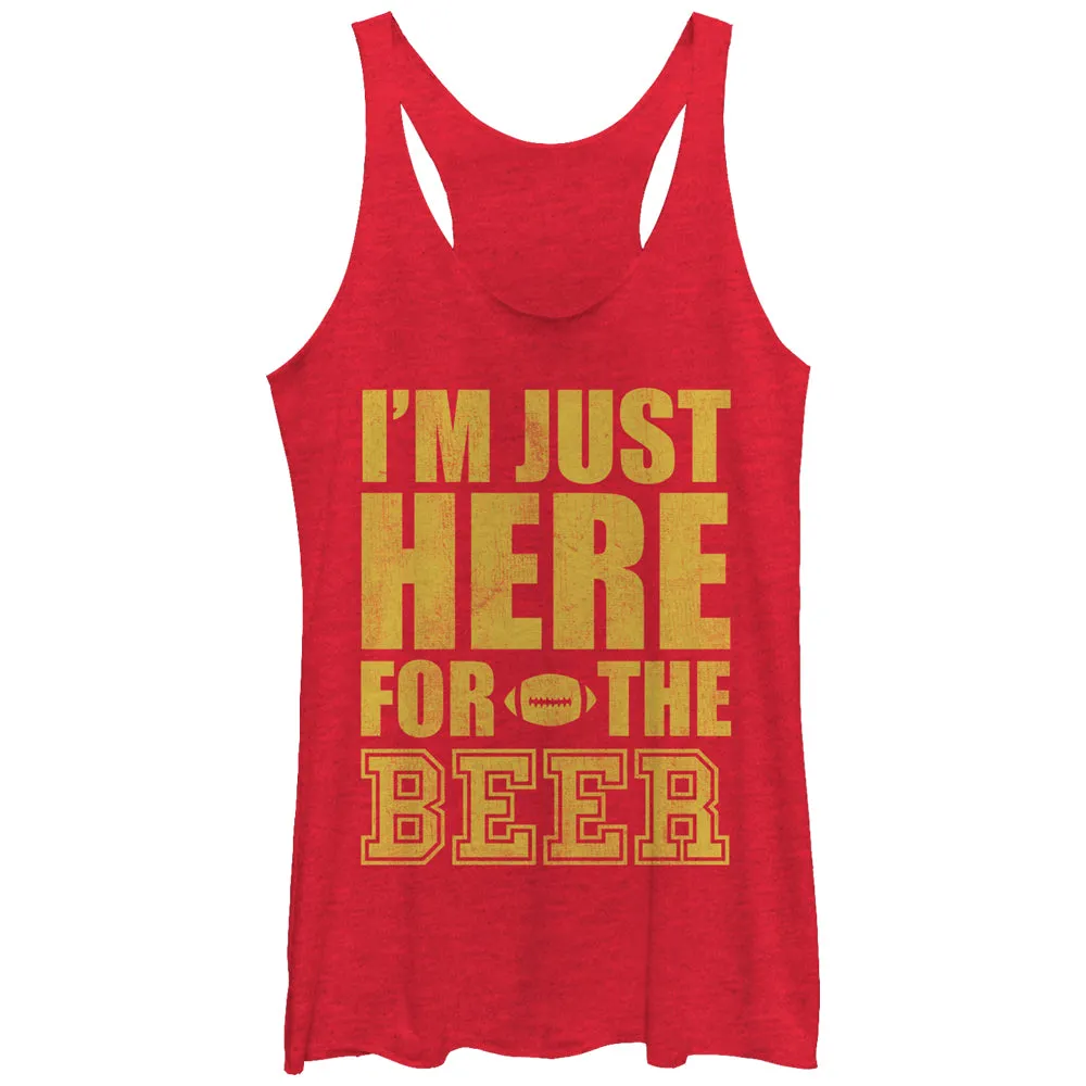 Women's CHIN UP Football Here for the Beer Racerback Tank Top sold by Chin Up Apparel
