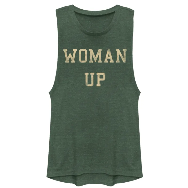 Junior's CHIN UP Woman Up Festival Muscle Tee sold by Chin Up Apparel