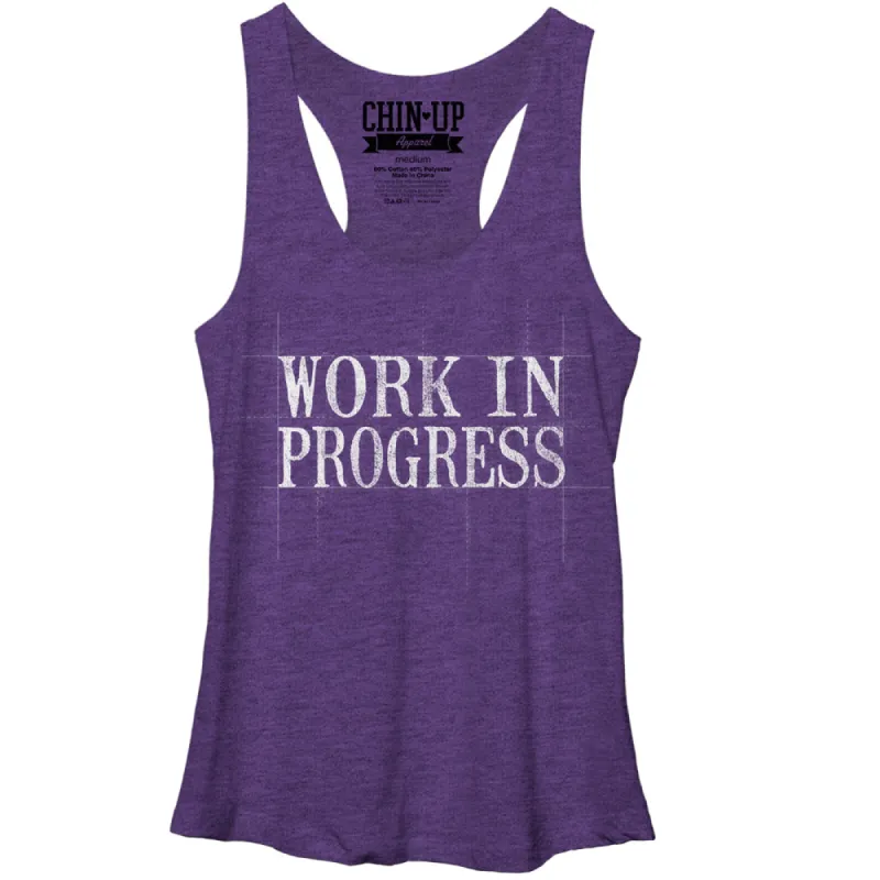 Women's CHIN UP Work in Progress Racerback Tank Top sold by Chin Up Apparel