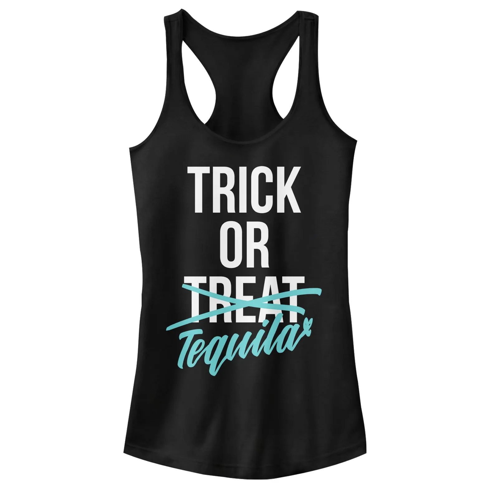 Junior's CHIN UP Halloween Trick or Tequila Racerback Tank Top sold by Chin Up Apparel