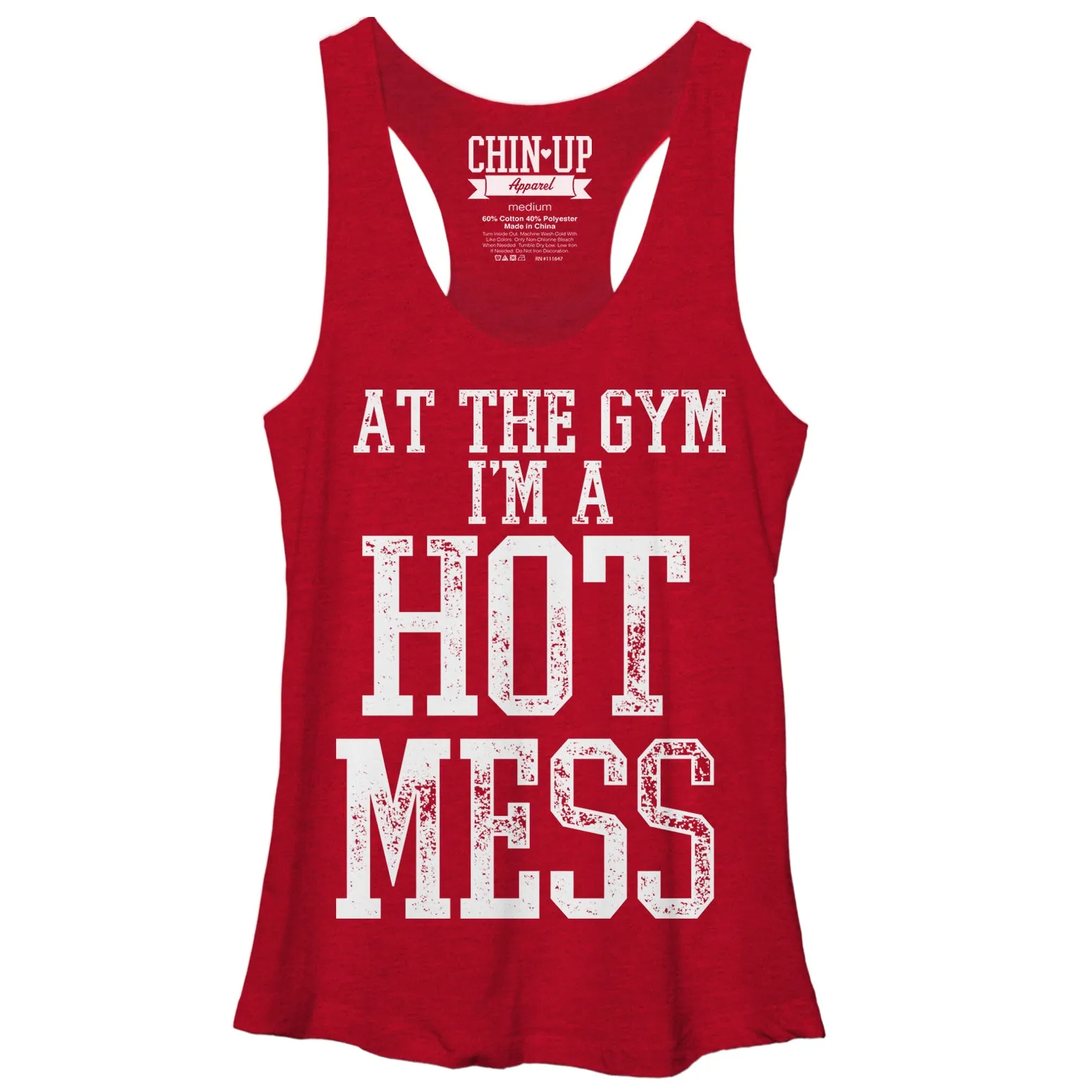 Women's CHIN UP Hot Mess Racerback Tank Top sold by Chin Up Apparel
