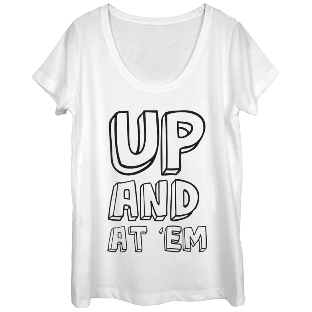Women's CHIN UP Outline Up and At Em Scoop Neck sold by Chin Up Apparel