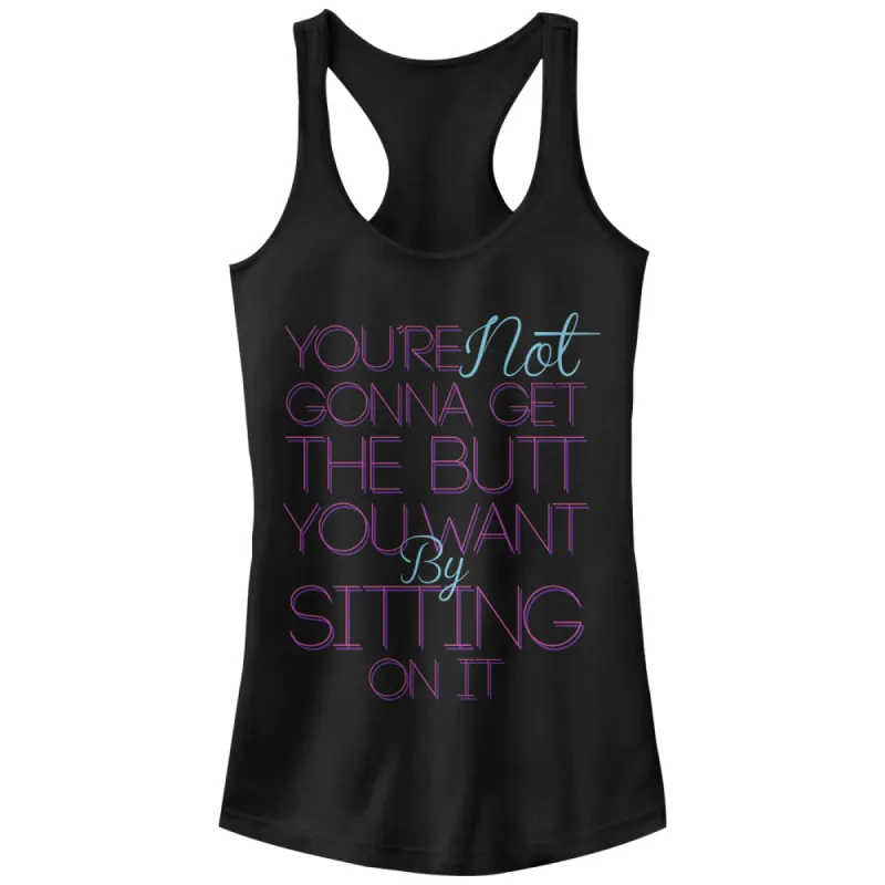 Junior's CHIN UP Sitting on Your Butt Racerback Tank Top sold by Chin Up Apparel