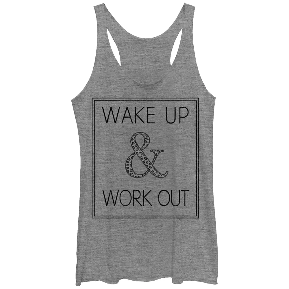 Women's CHIN UP Wake Up and Work Out Racerback Tank Top sold by Chin Up Apparel
