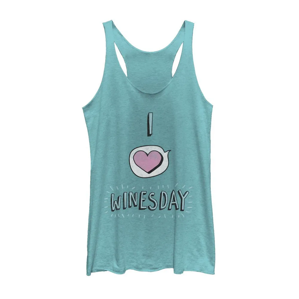 Women's CHIN UP I Love Winesday Racerback Tank Top sold by Chin Up Apparel