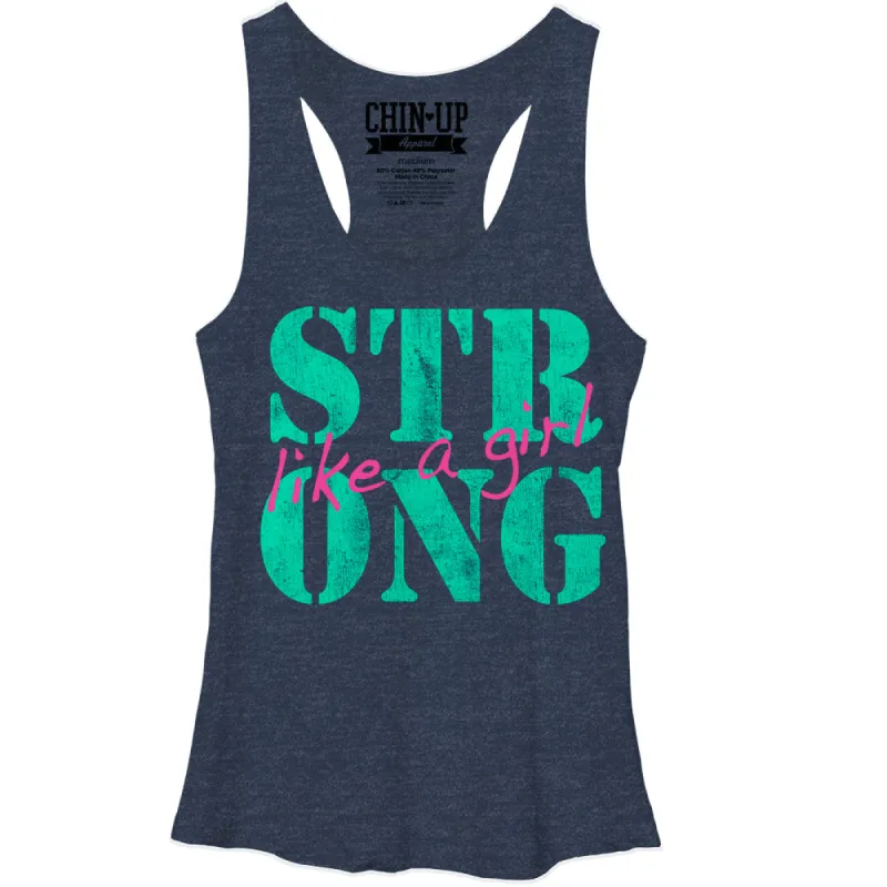 Women's CHIN UP Like a Girl Racerback Tank Top sold by Chin Up Apparel