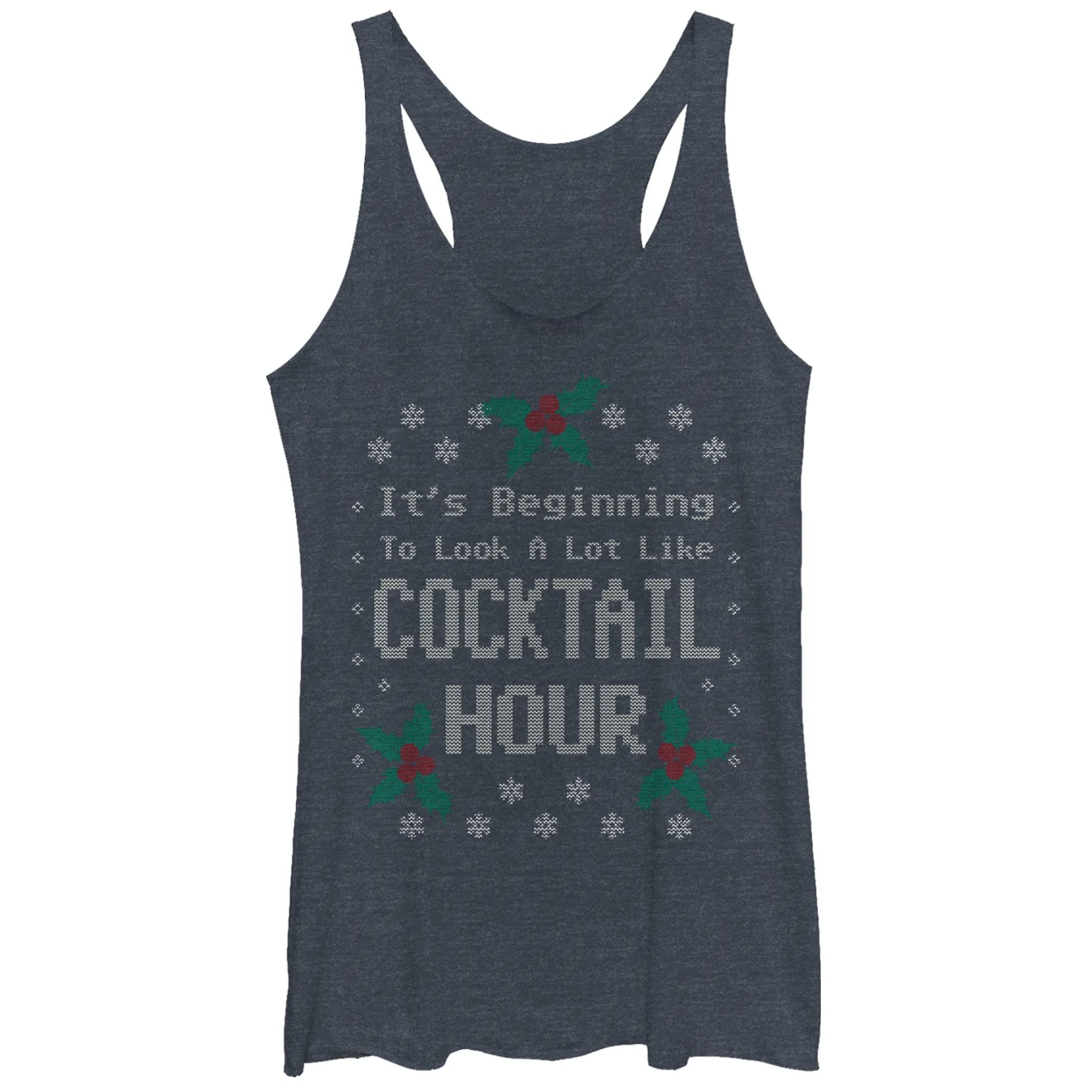 Women's CHIN UP Christmas Cocktail Hour Racerback Tank Top sold by Chin Up Apparel