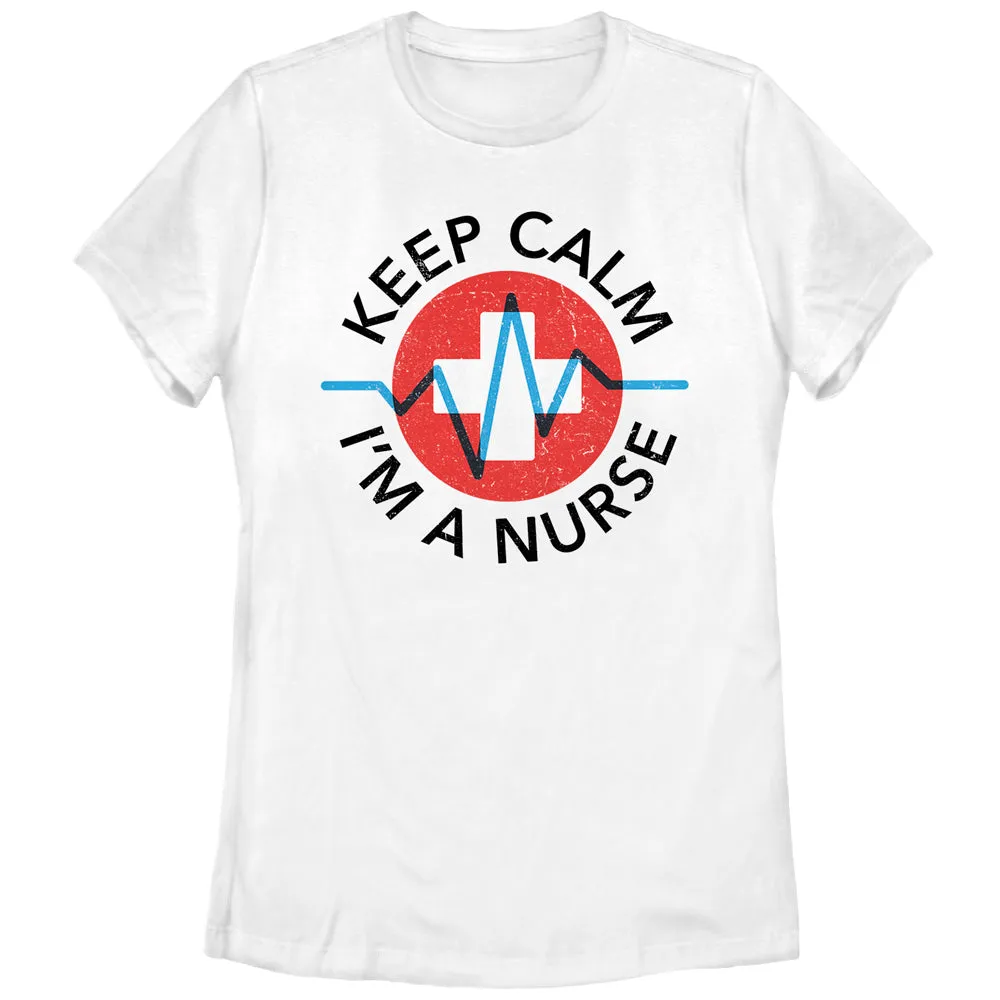 Women's CHIN UP Keep Calm I'm a Nurse T-Shirt sold by Chin Up Apparel