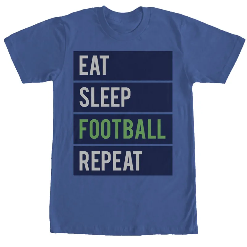 Men's CHIN UP Eat Sleep Football Repeat T-Shirt sold by Chin Up Apparel