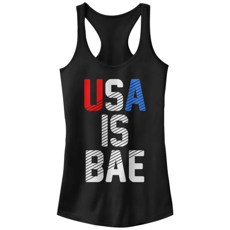 Junior's CHIN UP 4th of July USA is BAE Racerback Tank Top sold by Chin Up Apparel