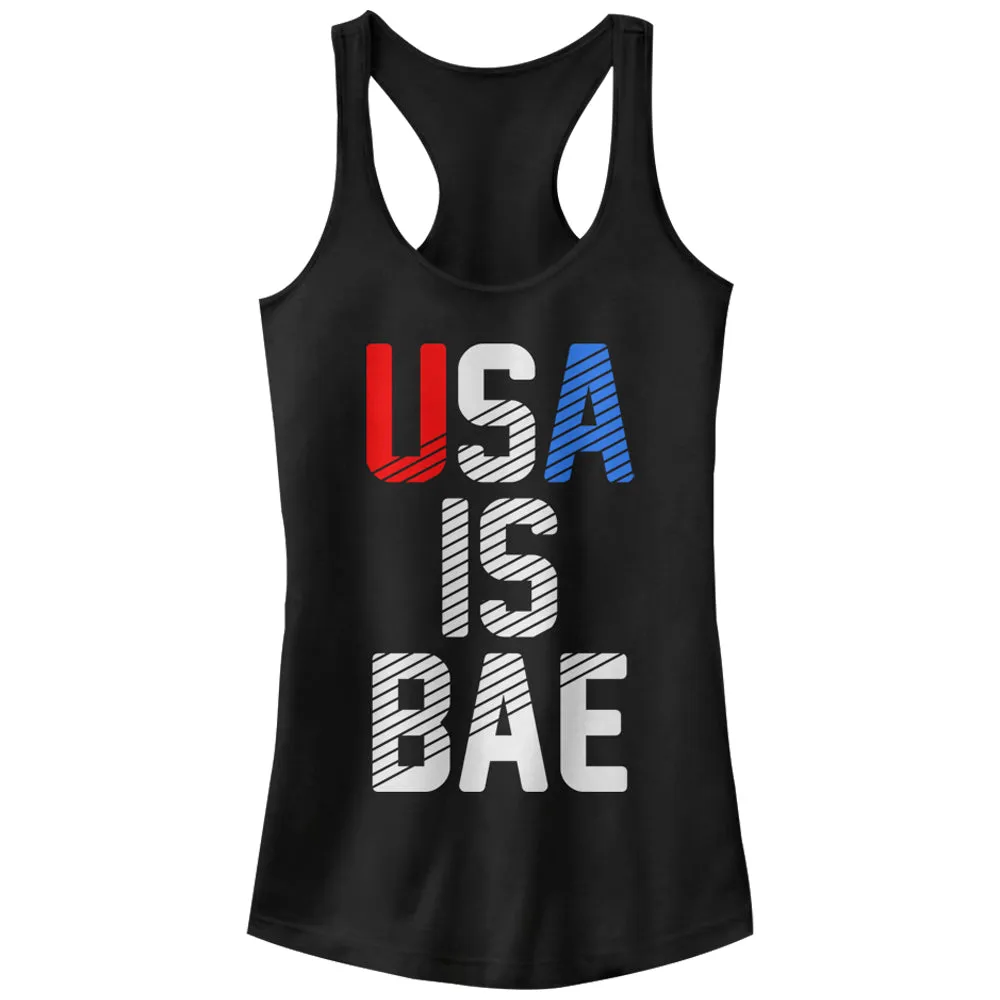 Junior's CHIN UP 4th of July USA is BAE Racerback Tank Top sold by Chin Up Apparel