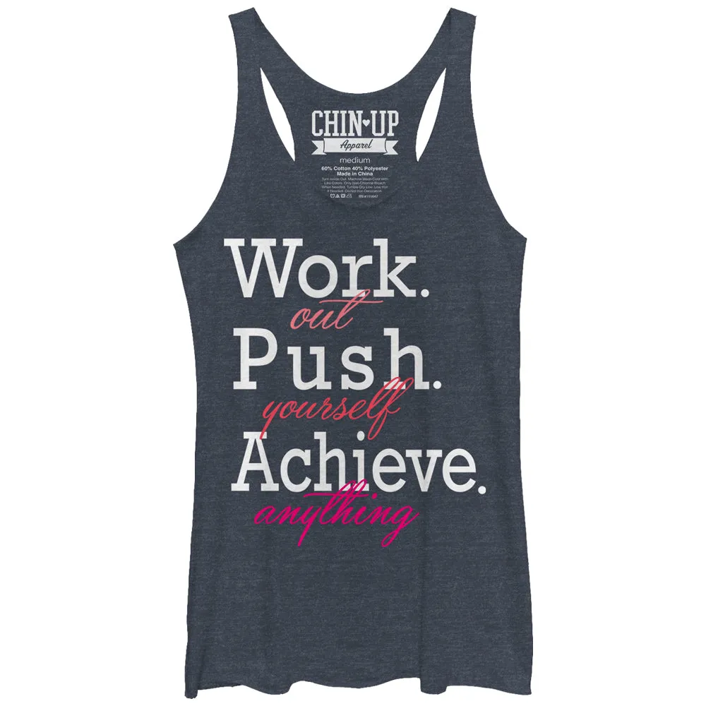 Women's CHIN UP Achieve Anything Racerback Tank Top sold by Chin Up Apparel