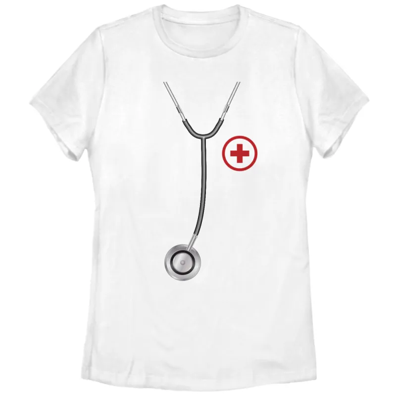Women's CHIN UP Nurse Stethoscope Medical Cross T-Shirt sold by Chin Up Apparel