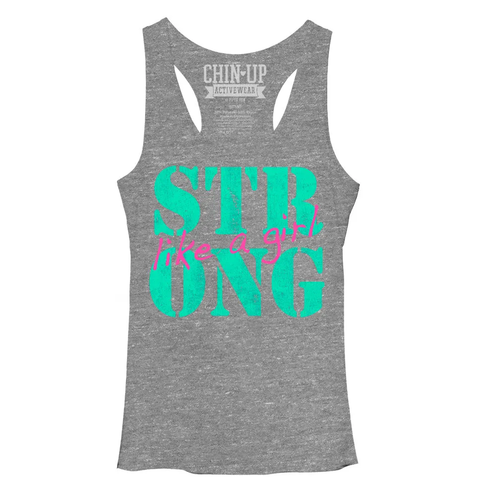Women's CHIN UP Like a Girl Racerback Tank Top sold by Chin Up Apparel