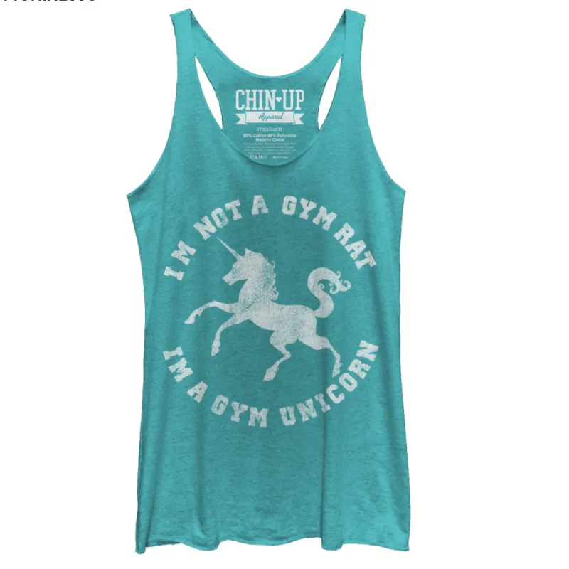 Women's CHIN UP Gym Unicorn Racerback Tank Top sold by Chin Up Apparel