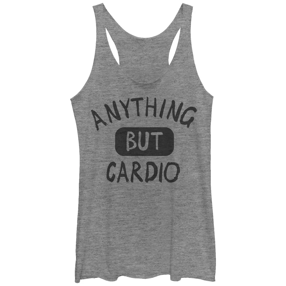 Women's CHIN UP Anything But Cardio Racerback Tank Top sold by Chin Up Apparel