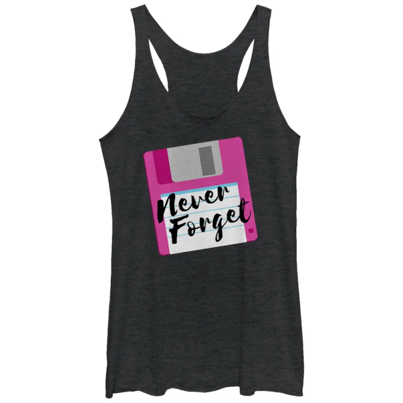 Women's CHIN UP Never Forget Floppy Disk Racerback Tank Top sold by Chin Up Apparel