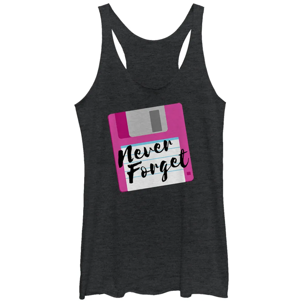 Women's CHIN UP Never Forget Floppy Disk Racerback Tank Top sold by Chin Up Apparel