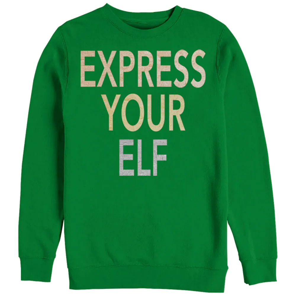 Women's CHIN UP Christmas Express Your Elf Sweatshirt sold by Chin Up Apparel