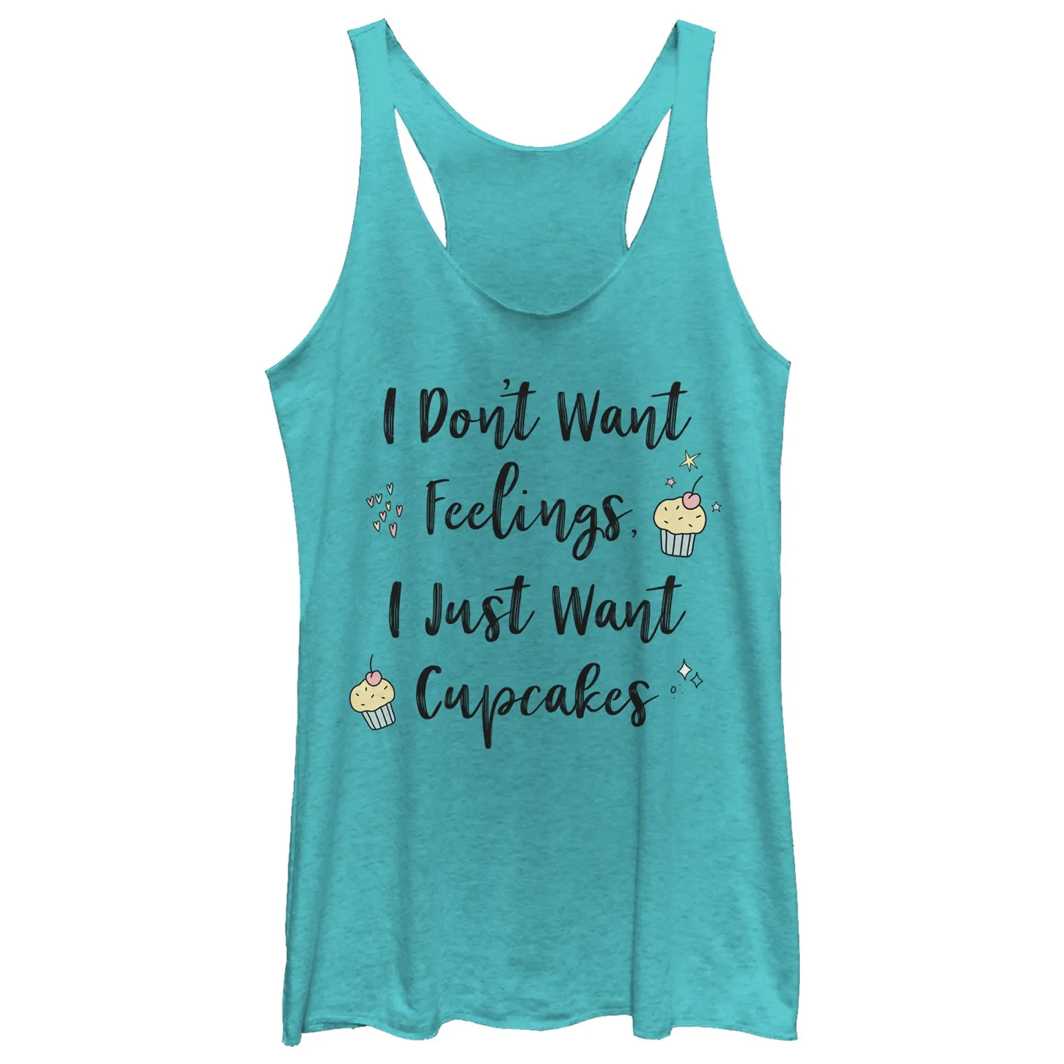 Women's CHIN UP No Feelings Just Cupcakes Racerback Tank Top sold by Chin Up Apparel
