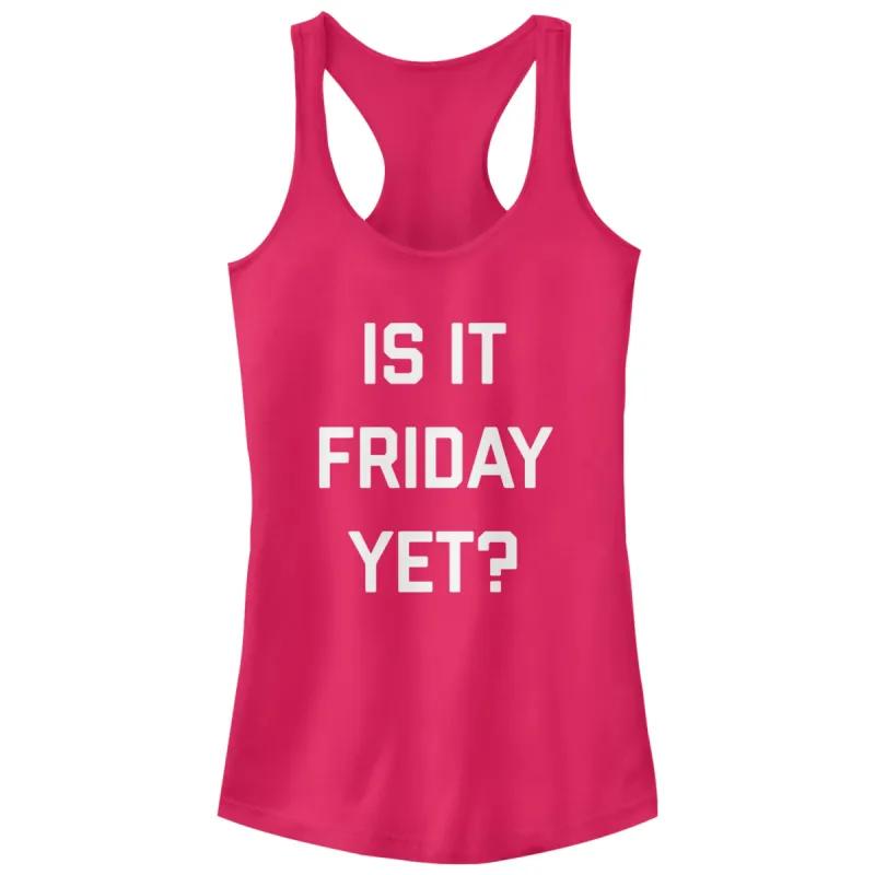 Junior's CHIN UP Is it Friday Yet Racerback Tank Top sold by Chin Up Apparel