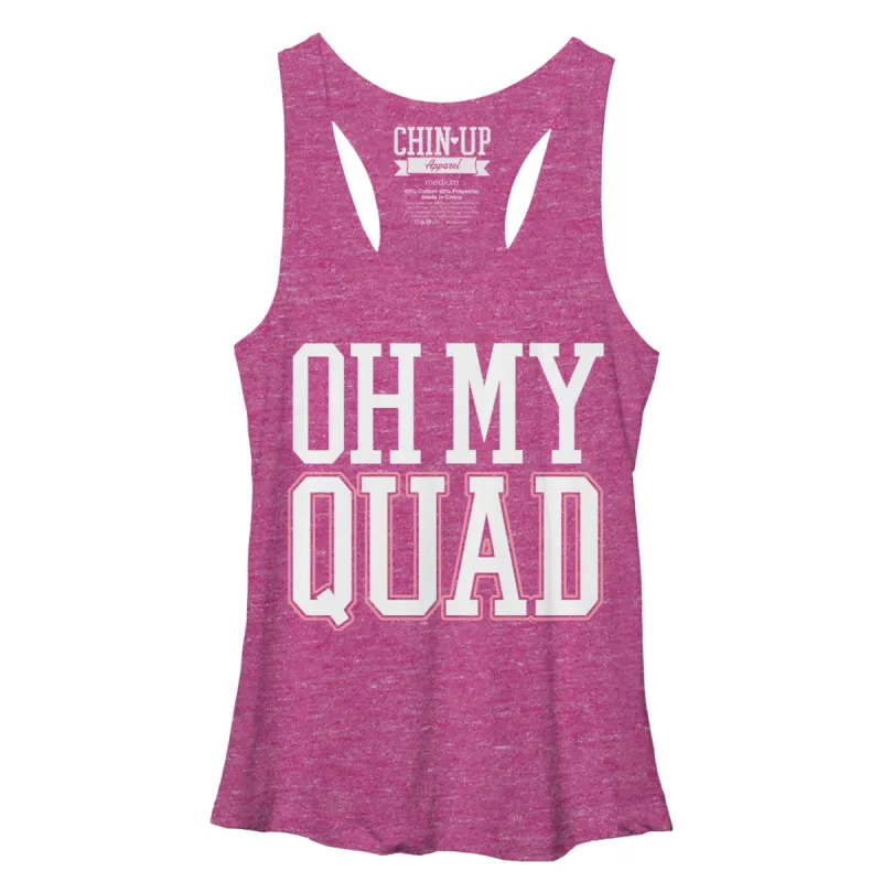 Women's CHIN UP Oh My Quad Racerback Tank Top sold by Chin Up Apparel