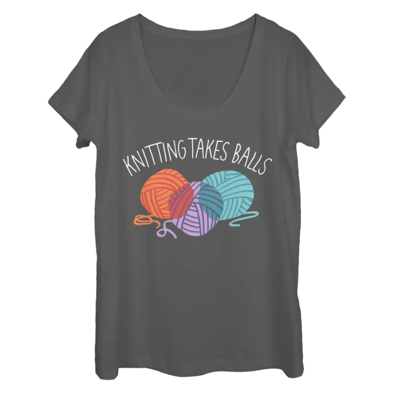 Women's CHIN UP Knitting Takes Balls Scoop Neck sold by Chin Up Apparel