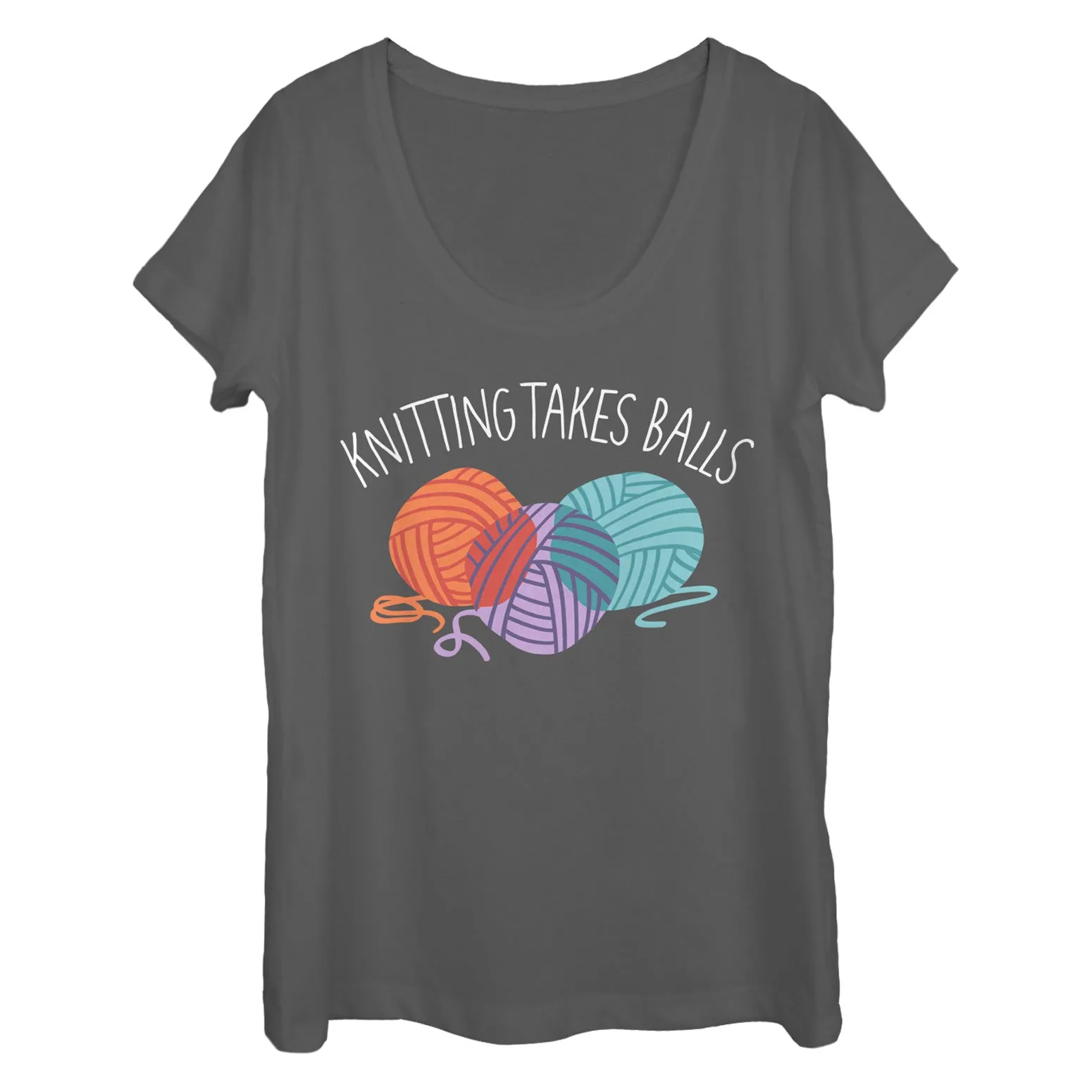 Women's CHIN UP Knitting Takes Balls Scoop Neck sold by Chin Up Apparel