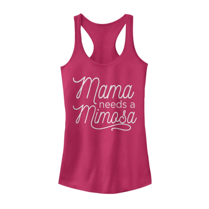Junior's CHIN UP Mama Needs a Mimosa Racerback Tank Top sold by Chin Up Apparel